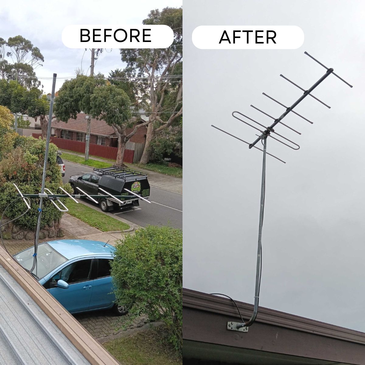Repositioning a Poorly Mounted Antenna and Removing a Safety Hazard in Frankston